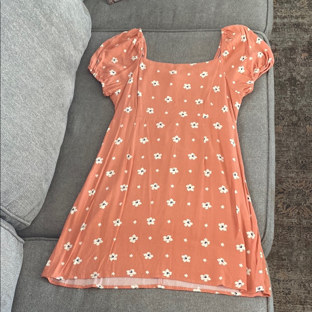 O'Neill Floral Puff Sleeve Dress - Orange